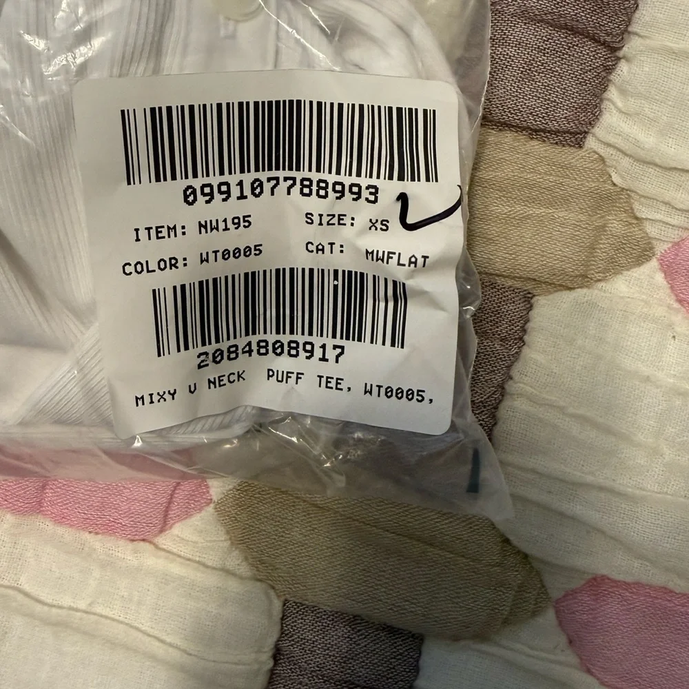 MADEWELL V-Neck Puff Sleeved Mixy Top Blouse NWT XS Classic White